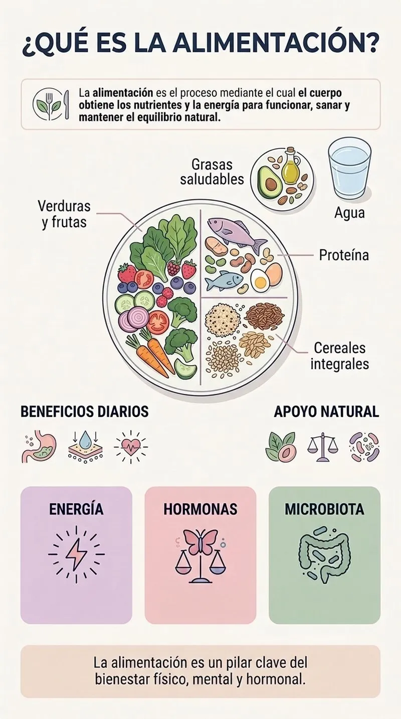 Infografía: qué es la alimentación y cómo se compone un plato equilibrado