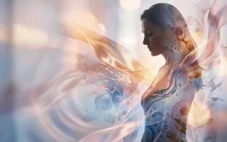 Mujer con síntomas de perimenopausia