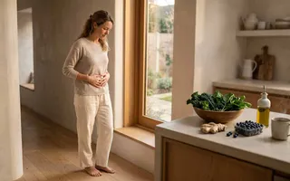 Mujer con síntomas de inflamación intestinal