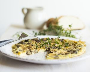 Tortilla Espinacas, Champiñones y Queso